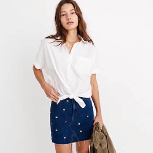 Madewell Tops - NWT Madewell Short-Sleeve Tie-Front Shirt